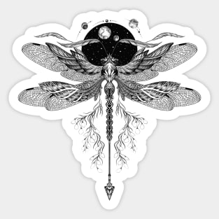 Space dragonfly tattoo drawing Sticker